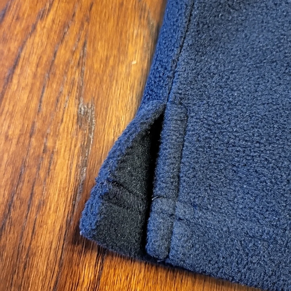 Talbots Women's Quilted Fleece Blue Full Zip Light Coat Jacket Petite Small